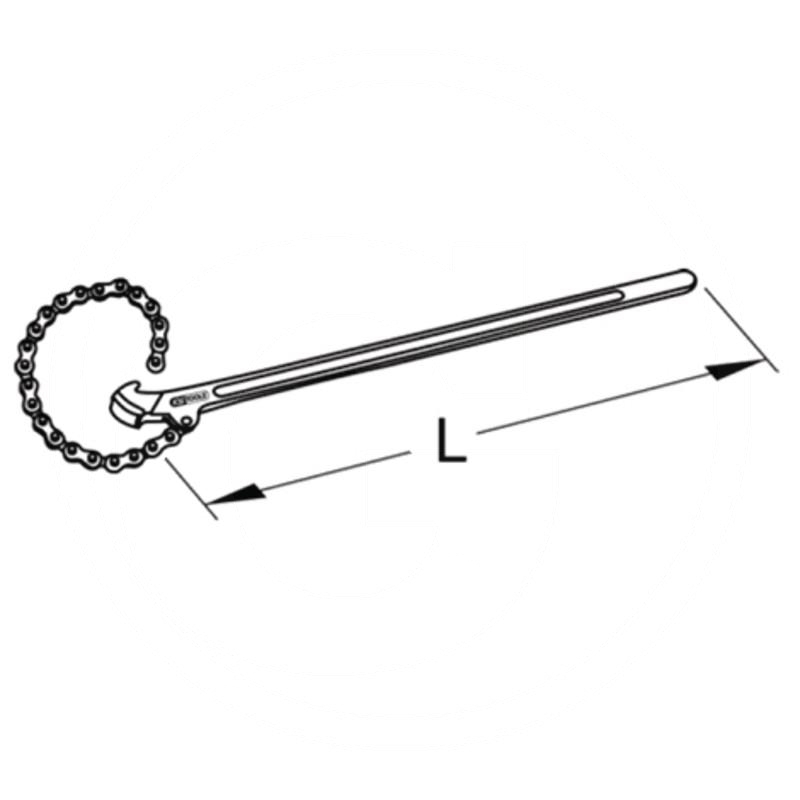 KS Tools Bronze chain pipe wrench, Ø 100mm | zdjęcie nr 2
