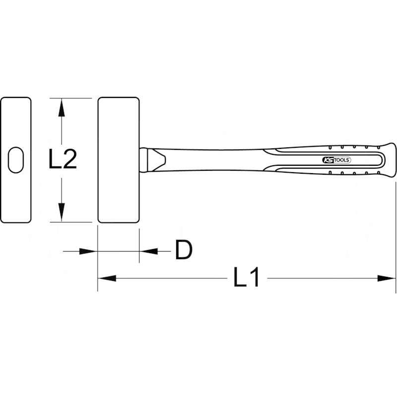 KS Tools Bronze club hammer, 1800g | zdjęcie nr 2