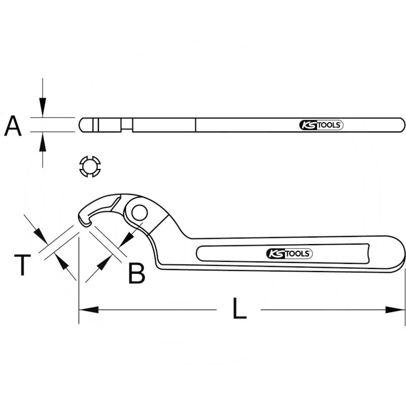 KS Tools Bronze pivot hook wrench, 32-76mm | zdjęcie nr 2