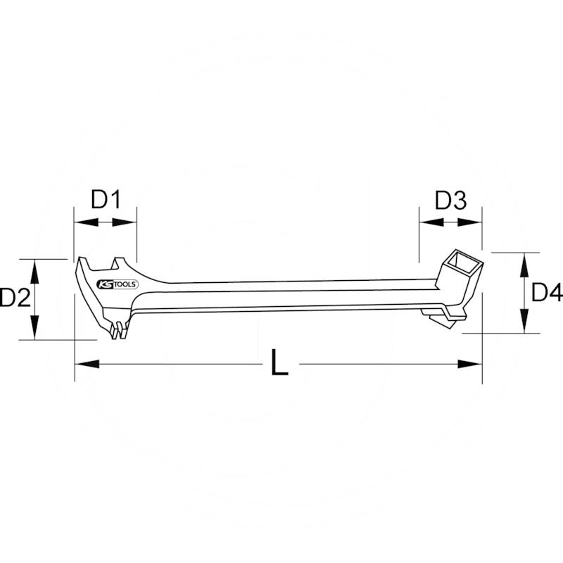 KS Tools Bronze uni barrel key, 385mm | zdjęcie nr 2