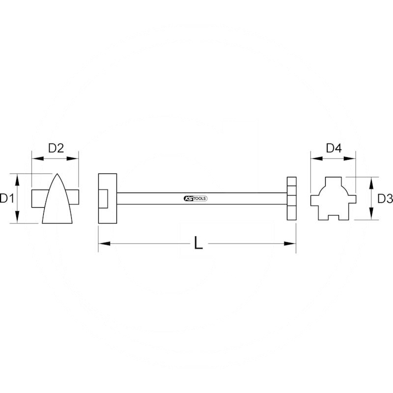 KS Tools Bronze uni barrel key, 395mm | zdjęcie nr 2