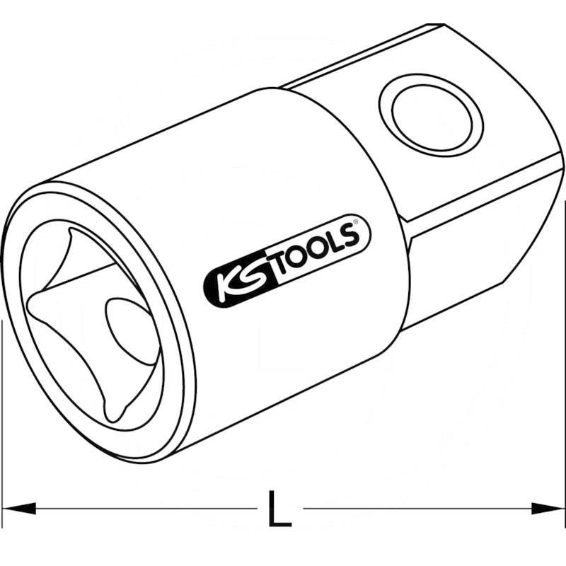 KS Tools CHROME+ drive adaptor, 1/2"Fx3/4"M | zdjęcie nr 2