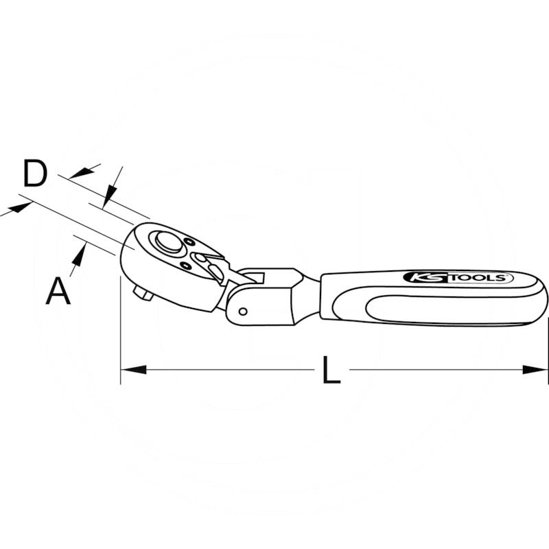 KS Tools CHROME+ flex head ratchet, 1/4", 140mm | zdjęcie nr 2