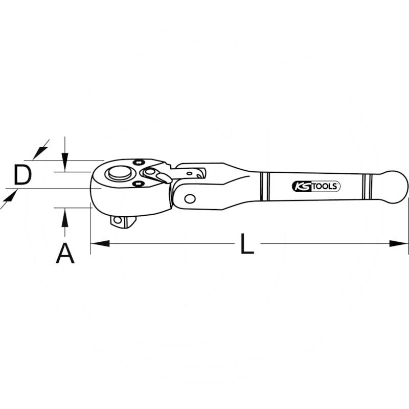 KS Tools CHROME+ flex head ratchet, 3/8", 100mm | zdjęcie nr 2