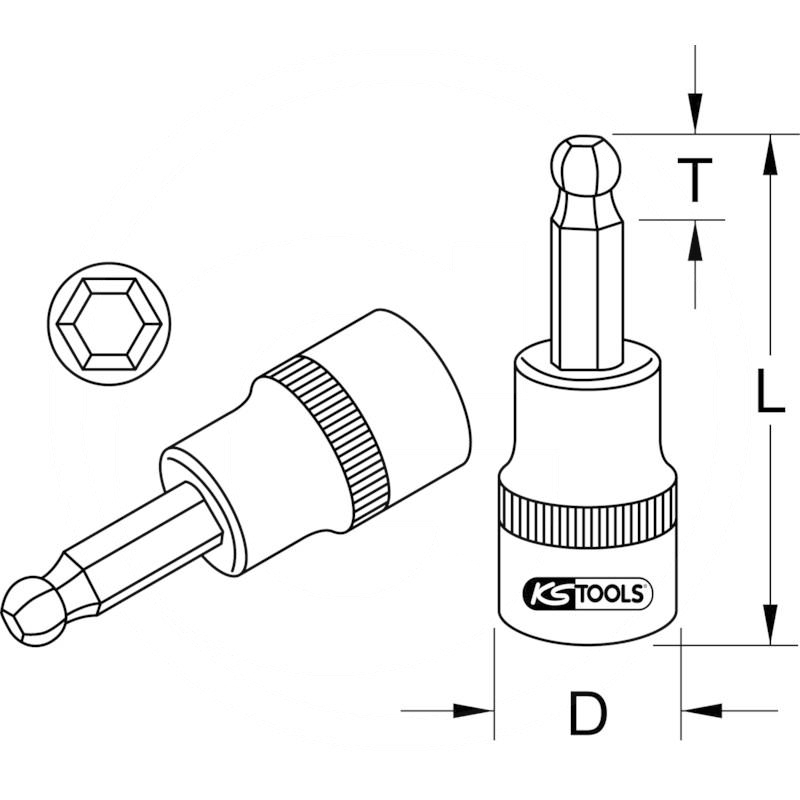 KS Tools CHROME+ hex bit socket, 3/8", 6mm | zdjęcie nr 2