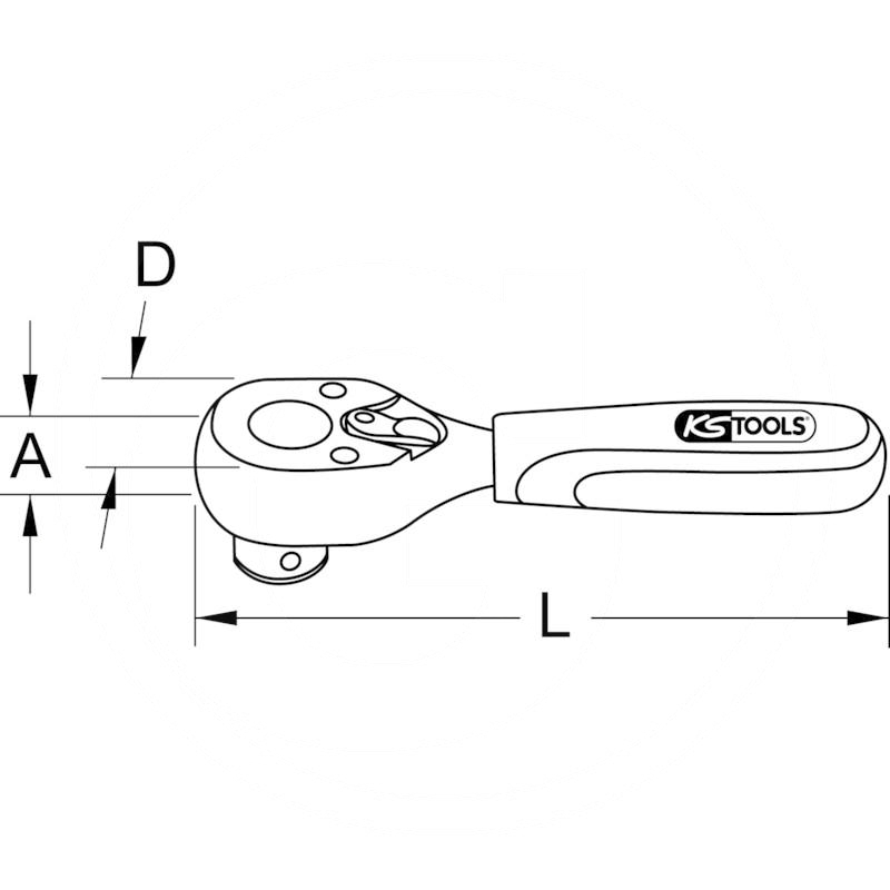 KS Tools CHROME+ mini bit ratchet, 1/4", 115mm | zdjęcie nr 2