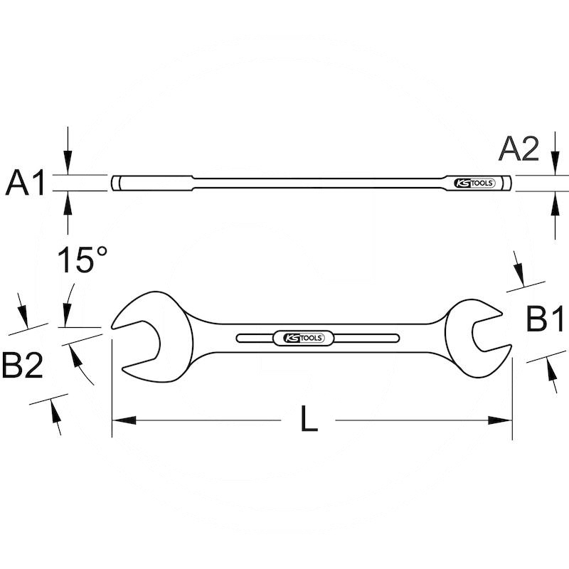KS Tools CHROME+ open end spanner, 16x18mm | zdjęcie nr 2