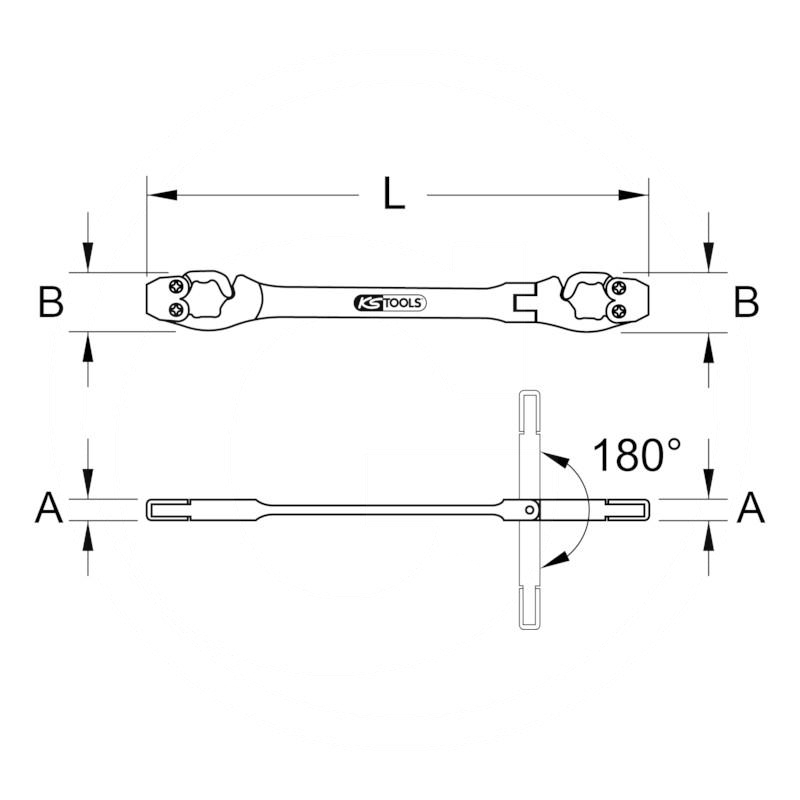 KS Tools CHROME+ ratchet brake line spanner, 11mm | zdjęcie nr 2
