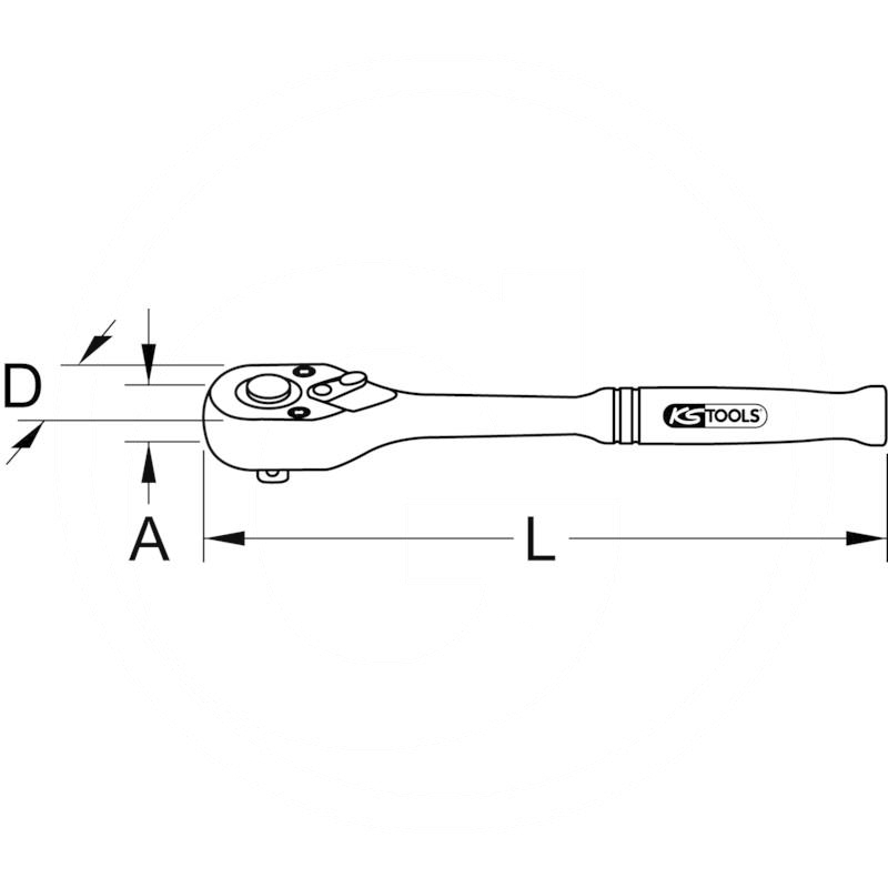 KS Tools CHROME+ reversible ratchet, 1/4", 145mm | zdjęcie nr 2