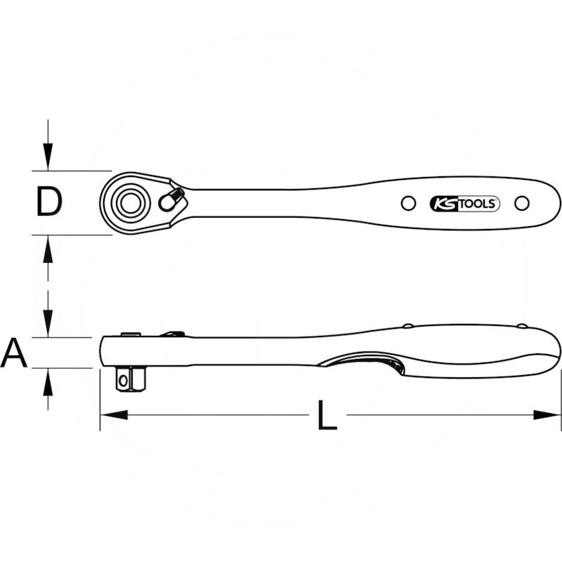KS Tools CHROME+ reversible ratchet, 3/8", 200mm | zdjęcie nr 2