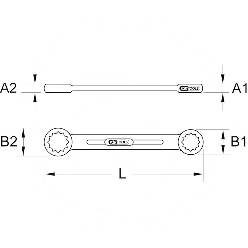 KS Tools CHROMEplus® double-ended ring spanner, extra long, 17x19mm | zdjęcie nr 2