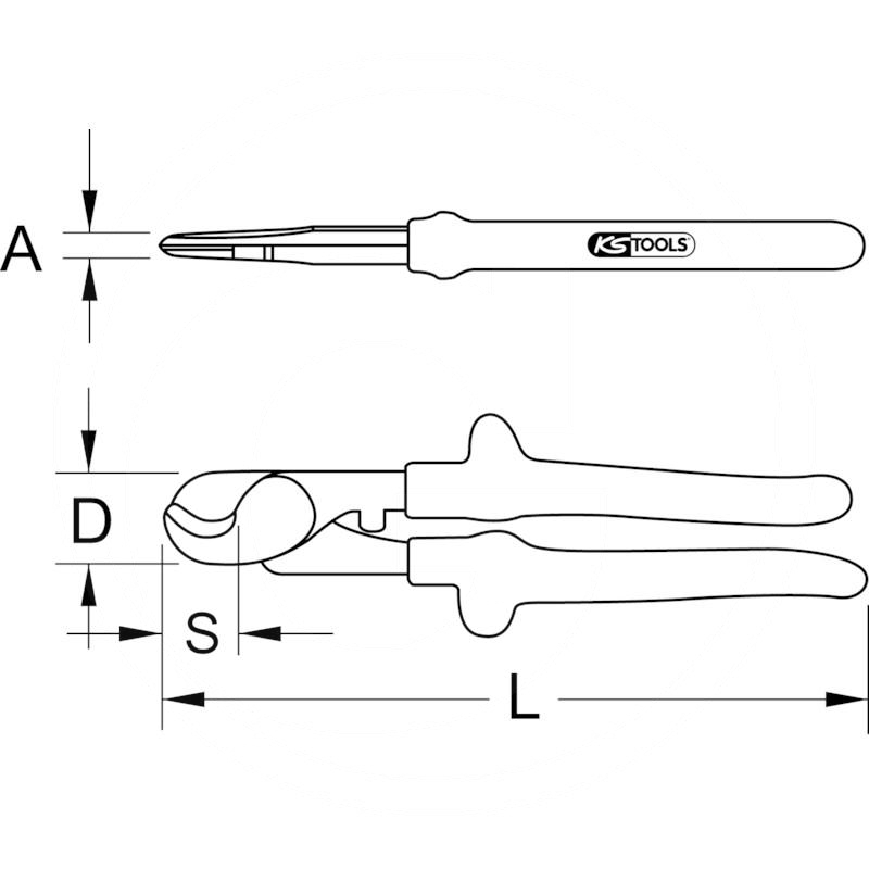 KS Tools CLASSIC 1000V cable shear, 240mm | zdjęcie nr 2