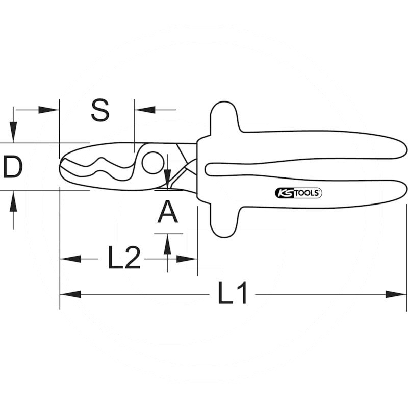 KS Tools CLASSIC 1000V dbl edge cable shear,200mm | zdjęcie nr 2