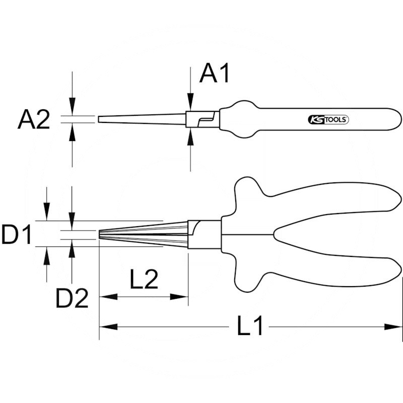 KS Tools CLASSIC 1000V long nose plier, 160mm | zdjęcie nr 2