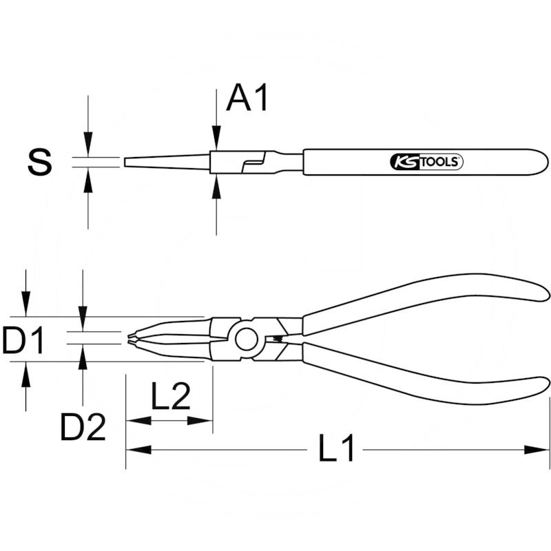 KS Tools CLASSIC circlip pliers for internal circlips, 130mm | zdjęcie nr 2