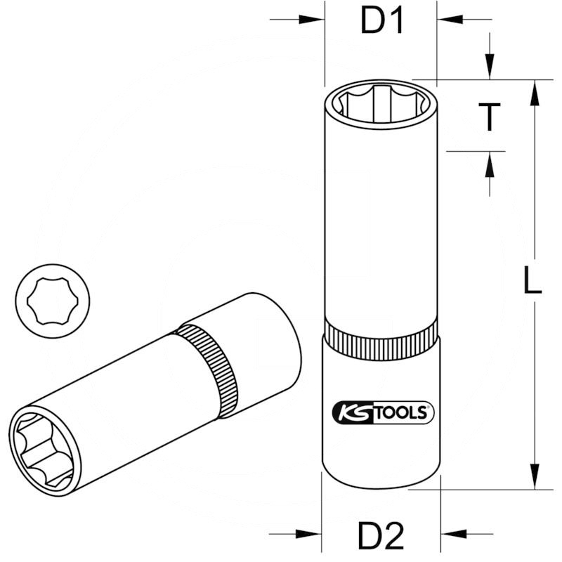 KS Tools CLASSIC hex socket deep, 1/4", 11mm | zdjęcie nr 2