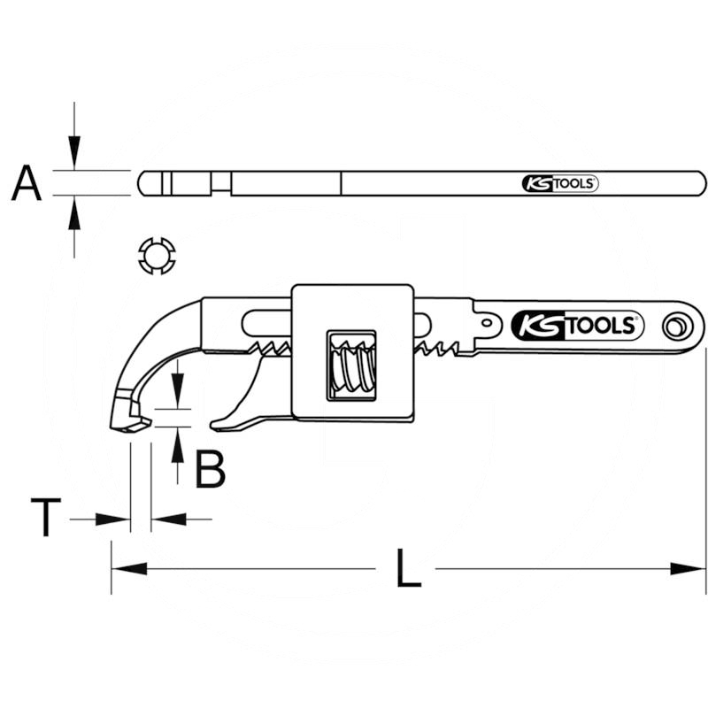 KS Tools CLASSIC hook wrench with nose, 20-100mm | zdjęcie nr 2