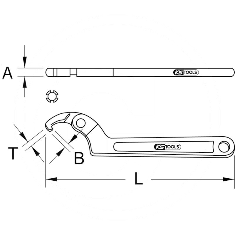 KS Tools CLASSIC hook wrench with nose, 80-120mm | zdjęcie nr 2