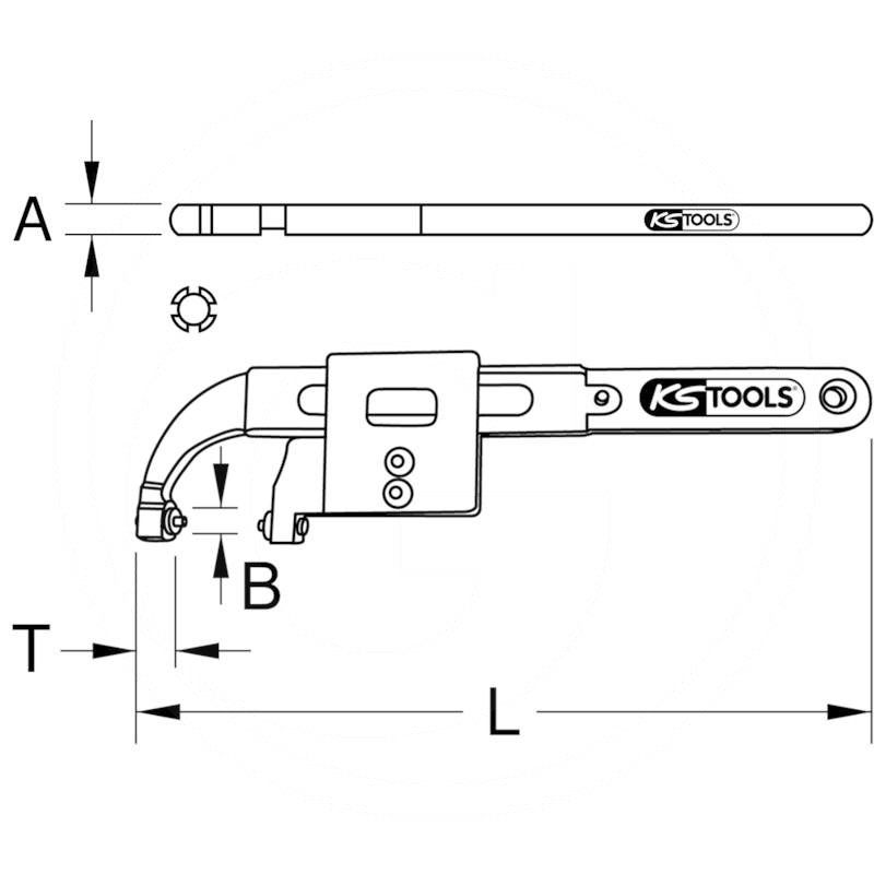 KS Tools CLASSIC hook wrench with pin, 20-100mm | zdjęcie nr 2