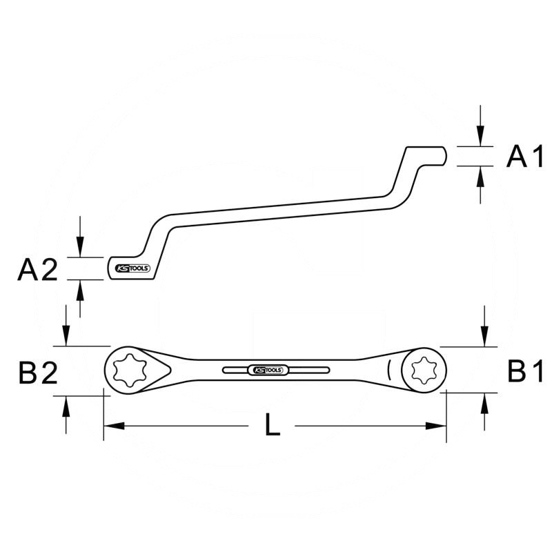 KS Tools CLASSIC ring spanner ETX, E14xE18 | zdjęcie nr 2