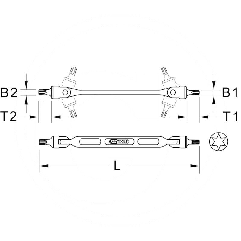 KS Tools CLASSIC TX-double swivel-head spanner, T15xT20 | zdjęcie nr 2