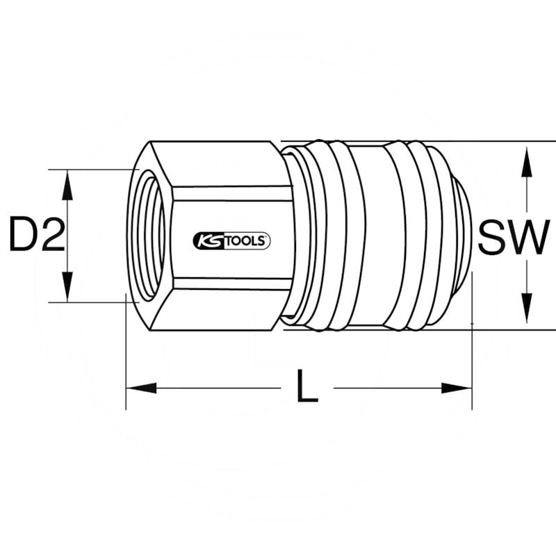 KS Tools Connector with female thread, 3/8" | zdjęcie nr 2