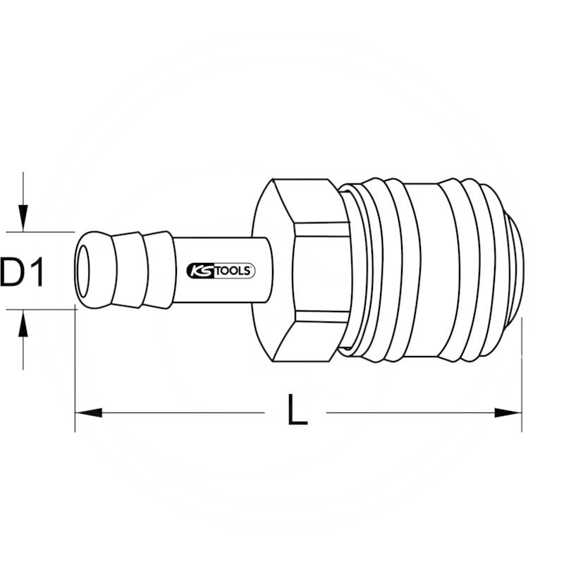 KS Tools Connector with hose tail, brass, 13mm | zdjęcie nr 2