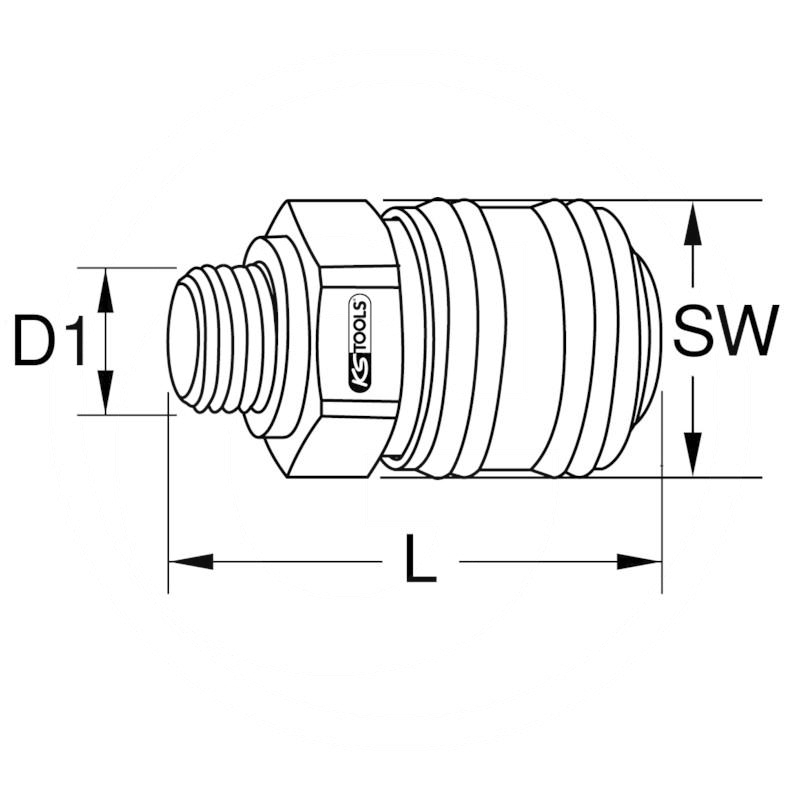 KS Tools Connector with male thread, 3/8" | zdjęcie nr 2