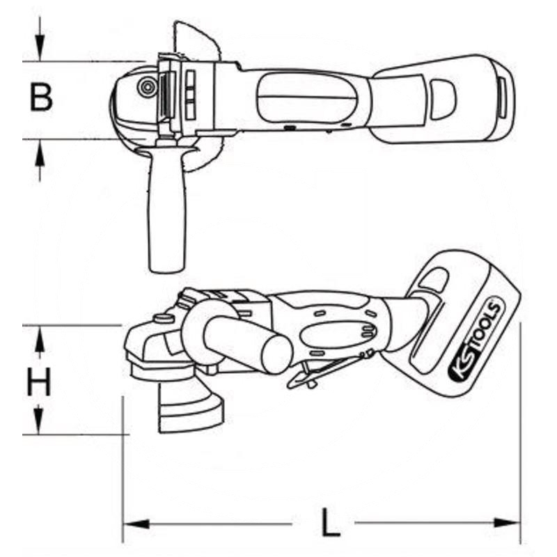 KS Tools Cordless grinder, 115mm, 18V, with 2 batteries | zdjęcie nr 2