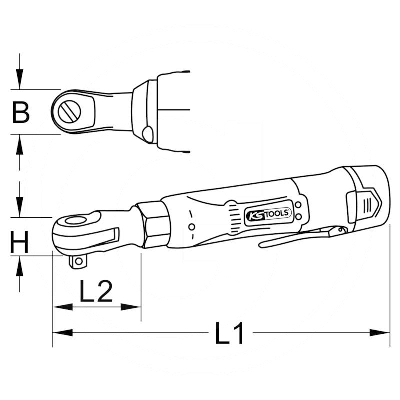 KS Tools Cordless reversible ratchet, 3/8", without batteries | zdjęcie nr 2