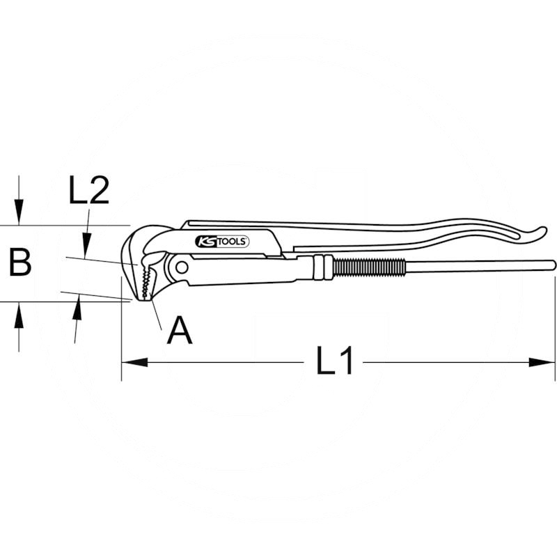 KS Tools Corner pipe spanner, 90° angled | zdjęcie nr 2
