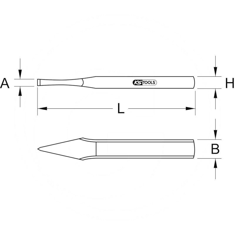 KS Tools Cross chisel, 8x200mm | zdjęcie nr 2