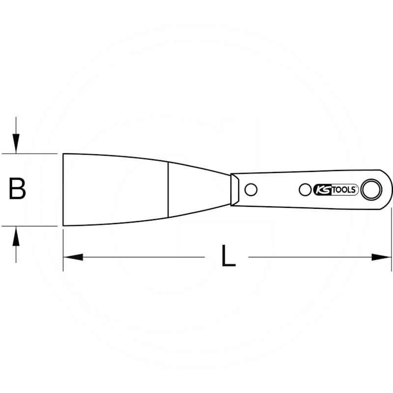 KS Tools Decorator's scraper, stainless, 63x225mm | zdjęcie nr 2