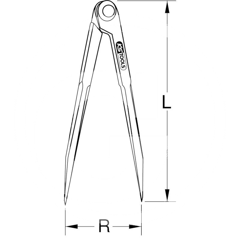 KS Tools Dividers without regulating arc, 400mm | zdjęcie nr 2