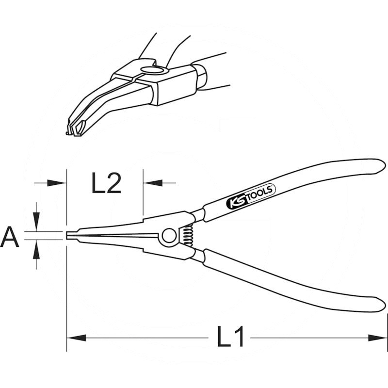 KS Tools Drive shaft removal plier, no spring | zdjęcie nr 2