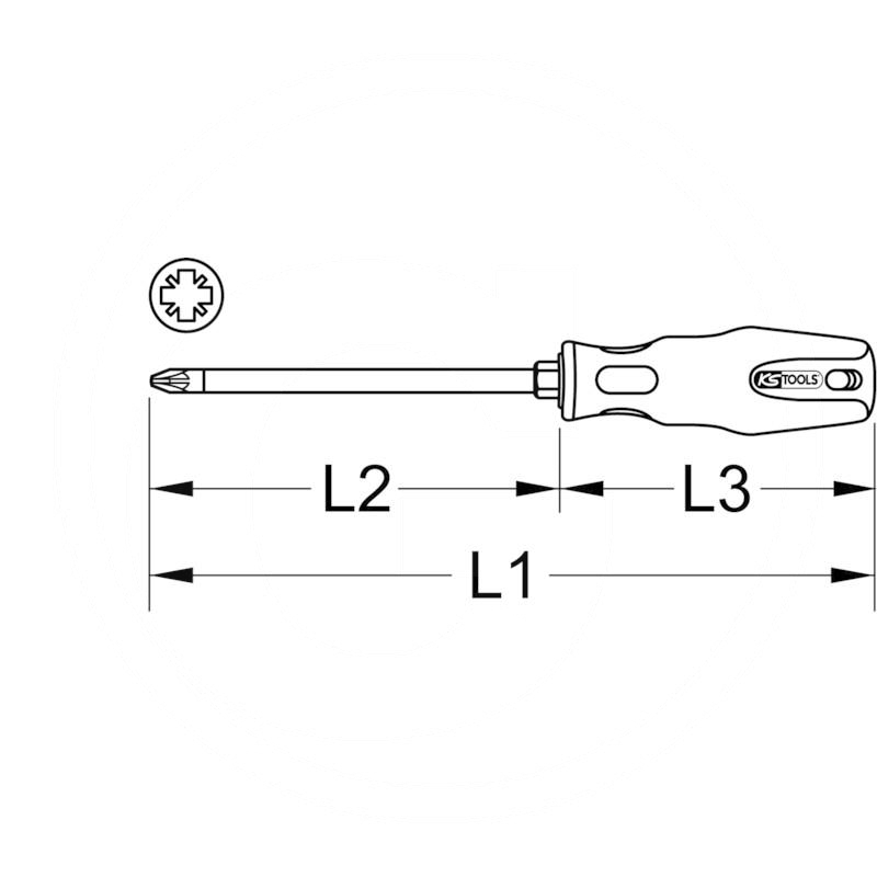 KS Tools ERGO+ screwdriver, POZIDRIV®, PZ1 | zdjęcie nr 2