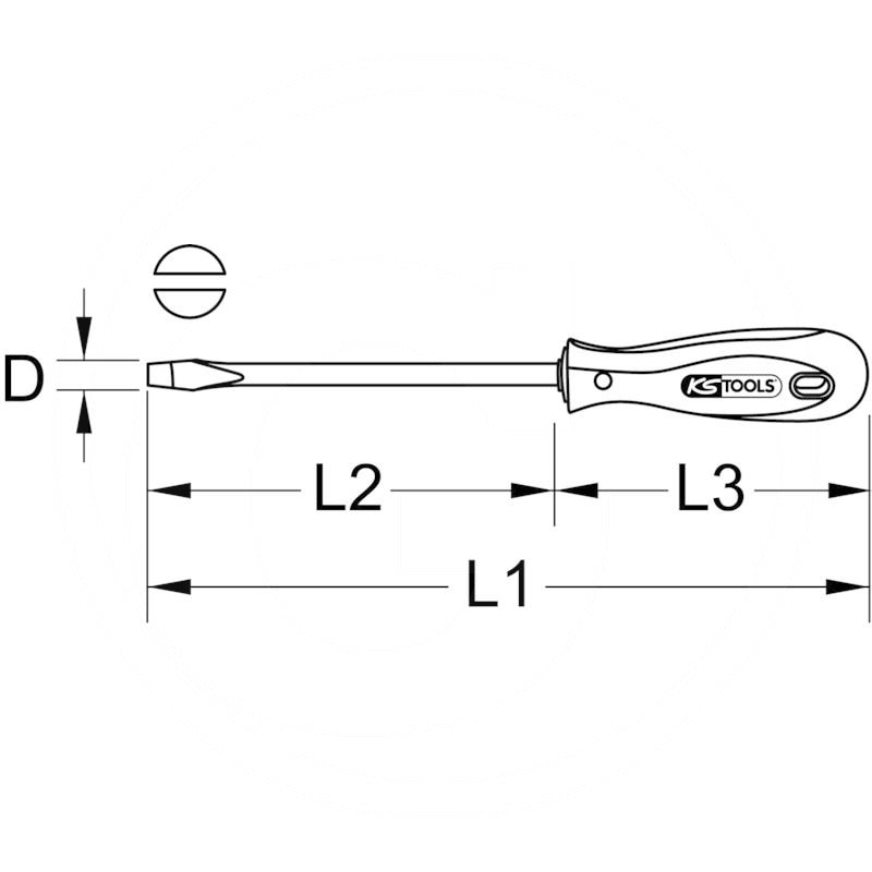 KS Tools ERGO screwdriver, slot, 4mm | zdjęcie nr 2