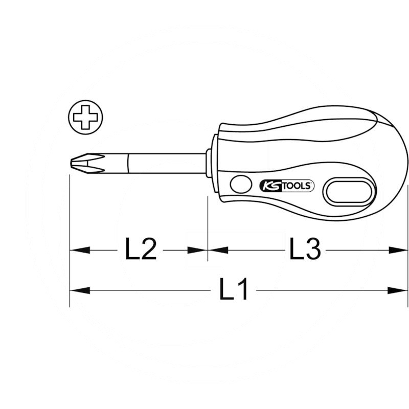 KS Tools ERGO stubby screwdriver, PH1 | zdjęcie nr 2