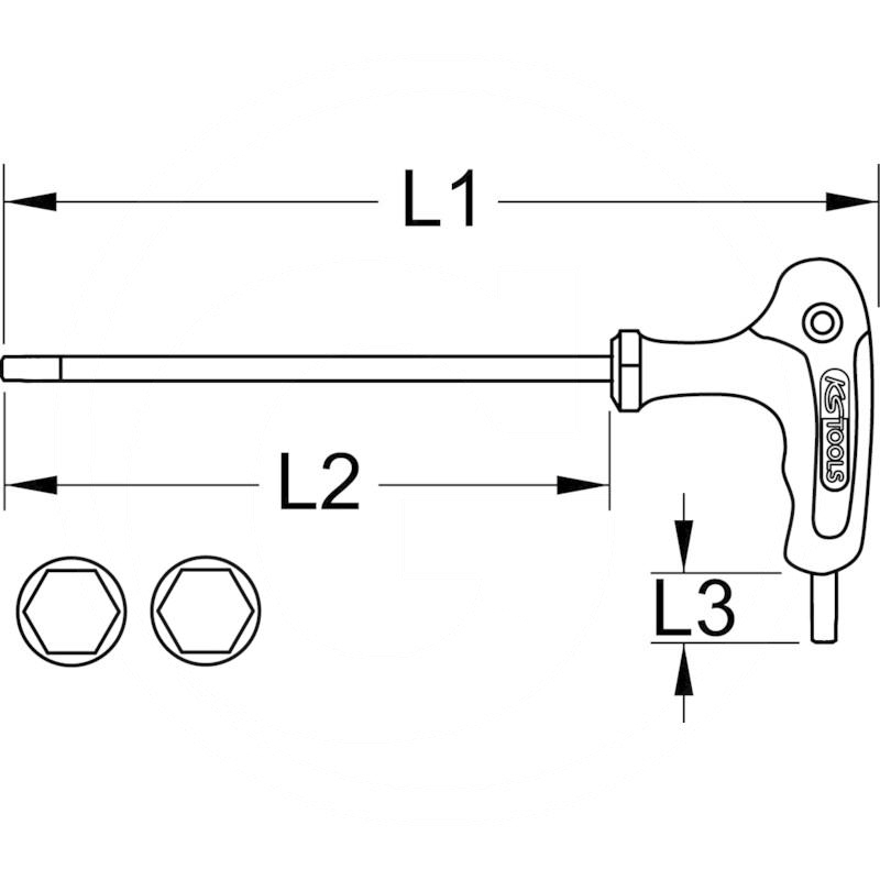 KS Tools ERGO+ T-handle hex key wrench, 5mm | zdjęcie nr 2