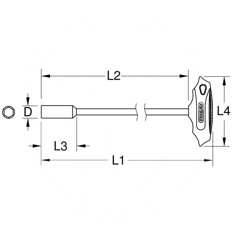 KS Tools ERGO+ T-handle socket key, XL, 8mm | zdjęcie nr 2
