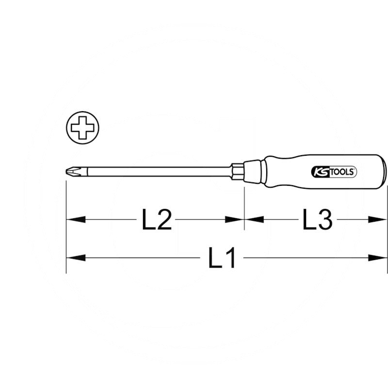 KS Tools ERGO wood screwdriver, PHILLIPS®, PH1 | zdjęcie nr 2