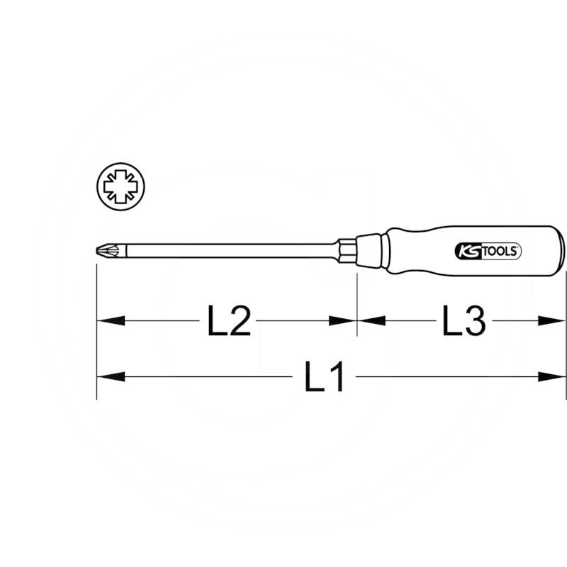 KS Tools ERGO wood screwdriver, POZIDRIV®, PZ1 | zdjęcie nr 2