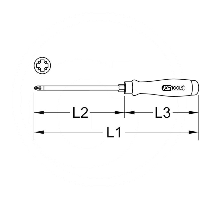 KS Tools ERGO wood screwdriver, PZ1 | zdjęcie nr 2