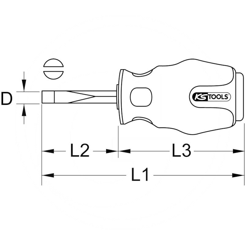 KS Tools ERGOmax stubby screwdriver, slot, 6mm | zdjęcie nr 2