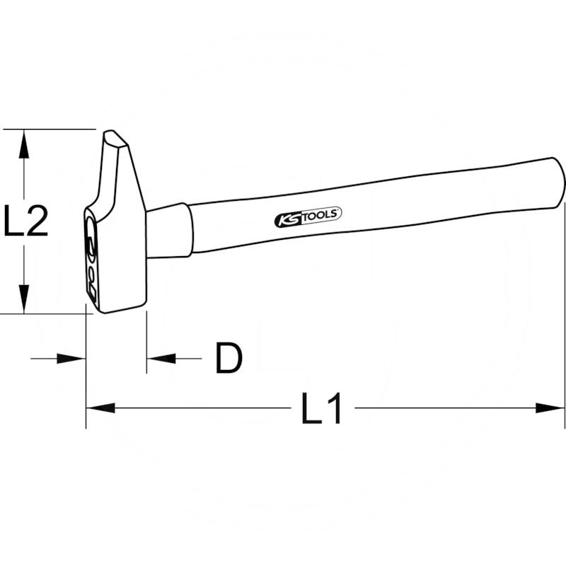 KS Tools Fitter's hammer, ash handle, 2500g | zdjęcie nr 2