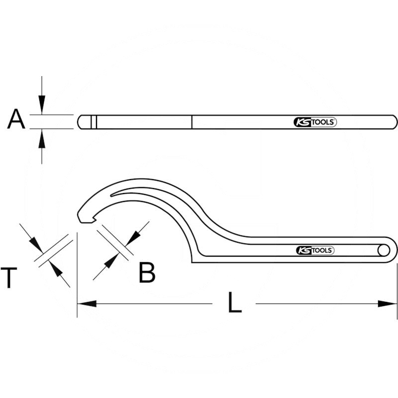 KS Tools Fixed hook wrench with nose, 92-100 mm | zdjęcie nr 2