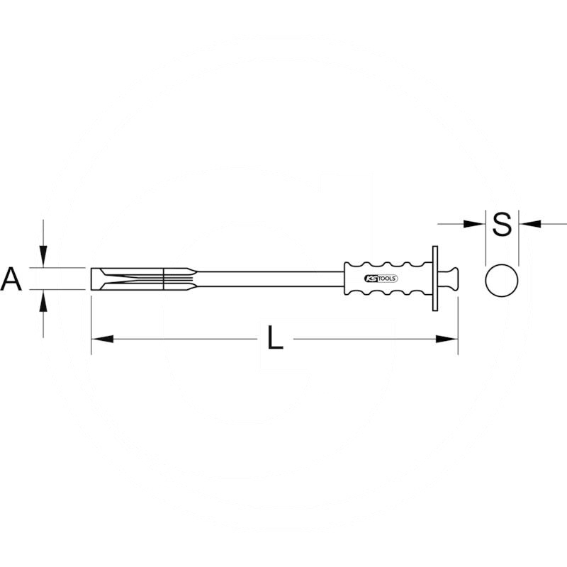 KS Tools Flat chisel round, 14x250mm | zdjęcie nr 2
