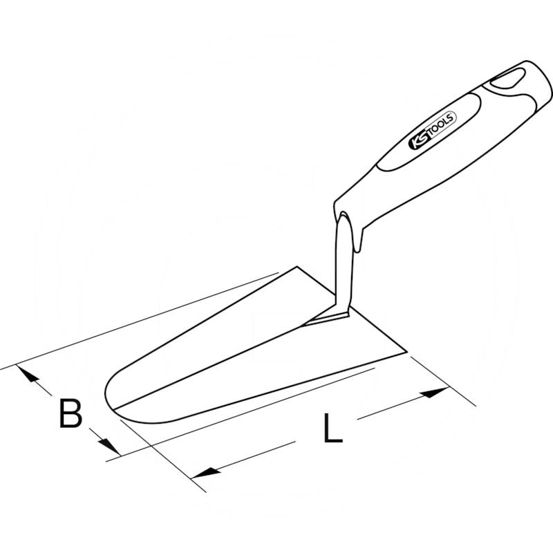 KS Tools Gauging trowel + 2k-handle, round, 140mm | zdjęcie nr 2