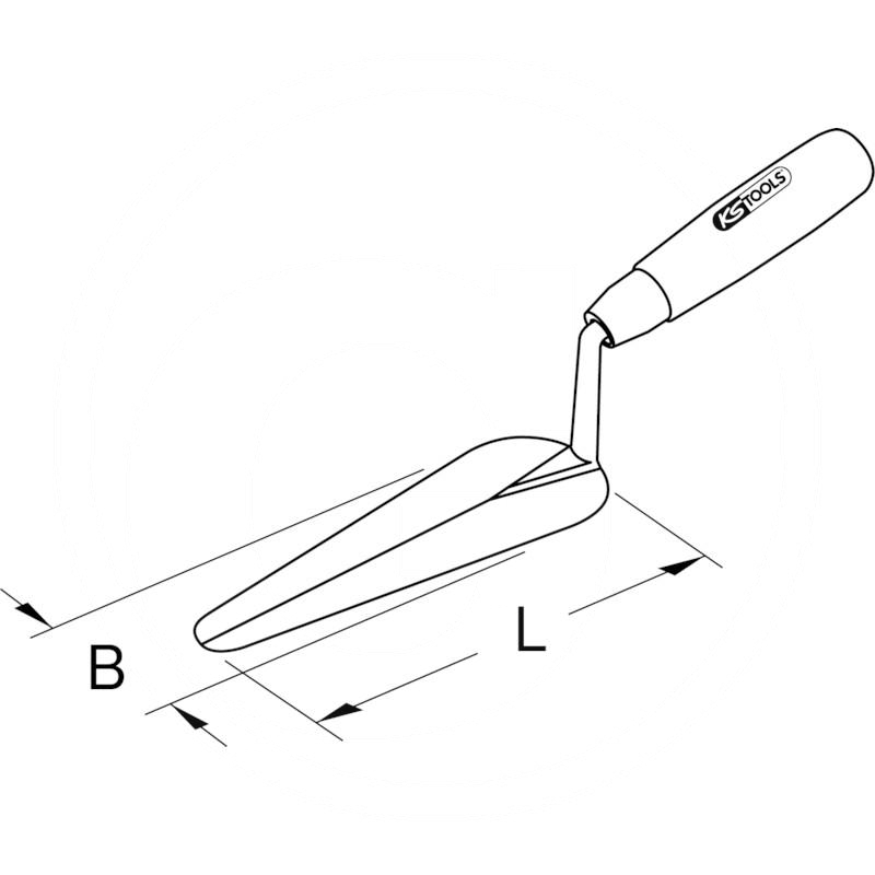 KS Tools Gauging trowel + wooden handle, 160mm | zdjęcie nr 2