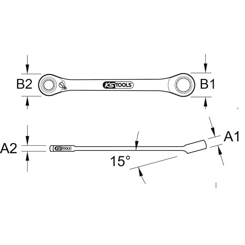 KS Tools GEAR+ mini bit ,spanner, 1/4", 95mm | zdjęcie nr 2
